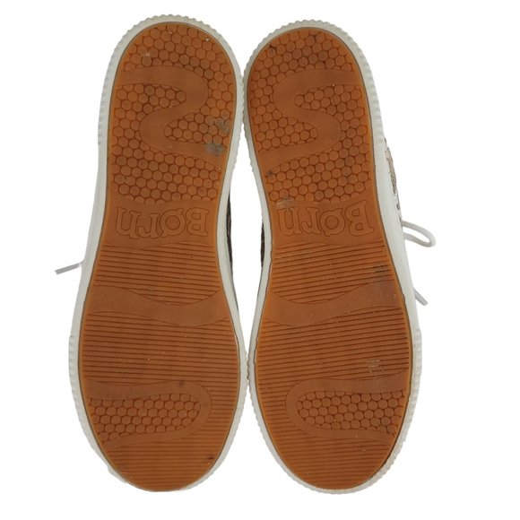 BORN Women's Tamara Sneakers 7M White Leather Lace Up Side Zipper Embossed - Picture 10 of 12